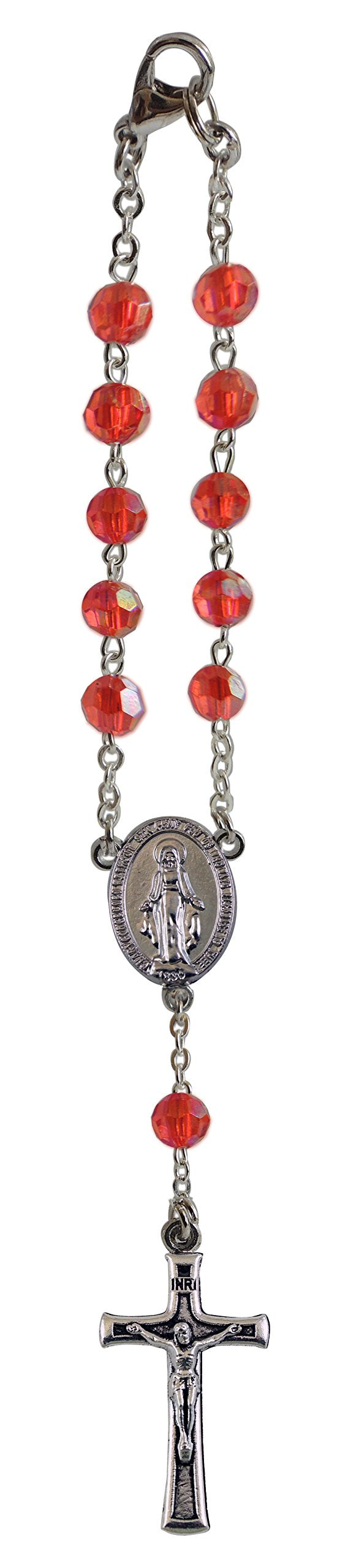 Cathedral Art July/Ruby Birthstone Car Rosary
