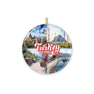 OrnamentallyYou Hanging Ornament, Culturally Vibrant Turkey Ceramic Ornament, Ot