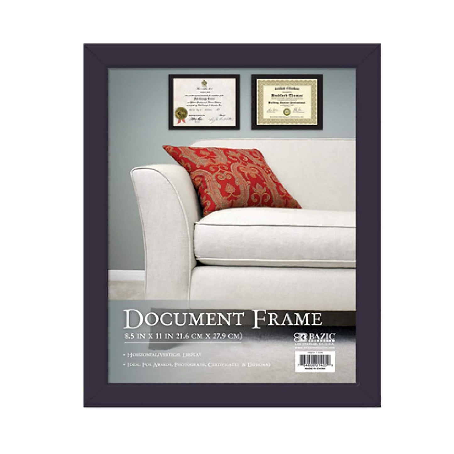 BAZIC Multipurpose Document Frame with Glass Cover, 8.5 x 11 Inch,