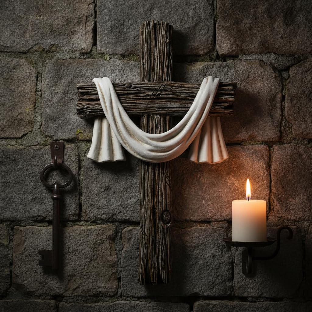 Comfy Hour 13 Inch Cross for Wall, Rustic Wall Cross Decor