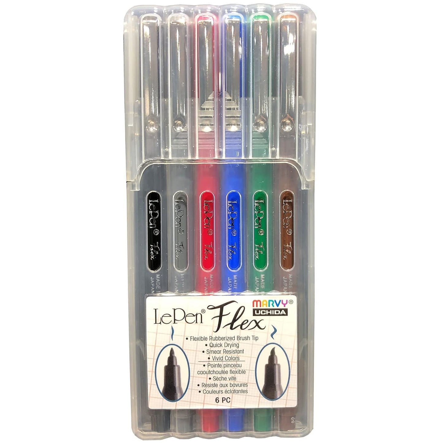 Uchida 4800-6A LePen Flex Set 6/Pkg-Primary Colors, Multi