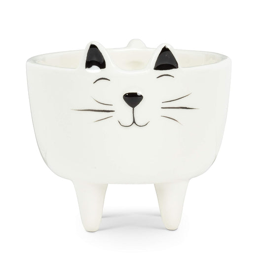 Abbott Collection Planter, Cat with Legs, White