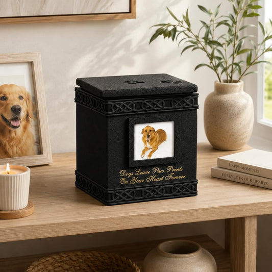 Comfy Hour Angel Star 6-Inch Pet Urn for Dog (Black)