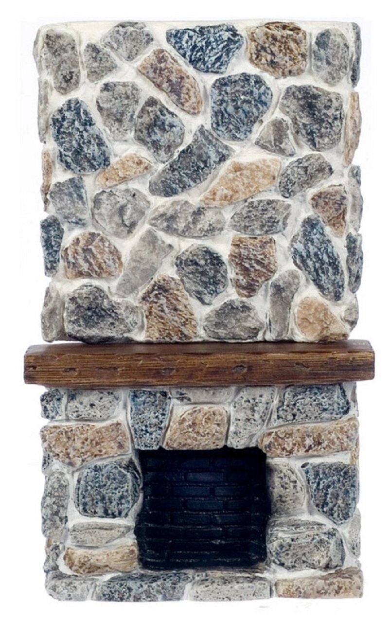 Dollhouse Miniature Ceiling Stone Fireplace