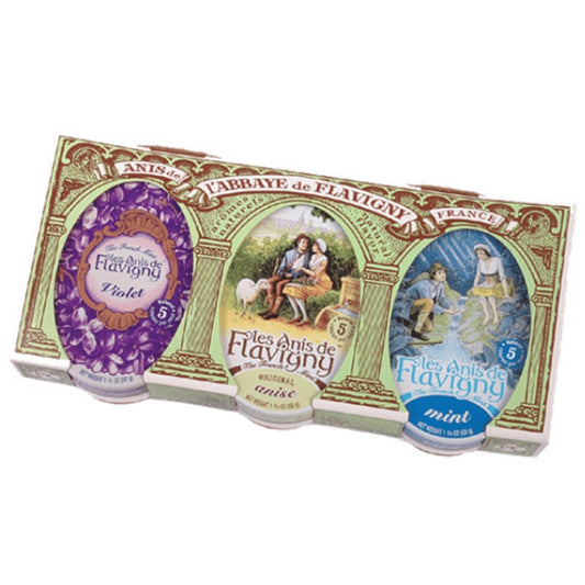 The French Farm Les Anis de Flavigny Candy Gift Set (Anis, Mint, Violet)