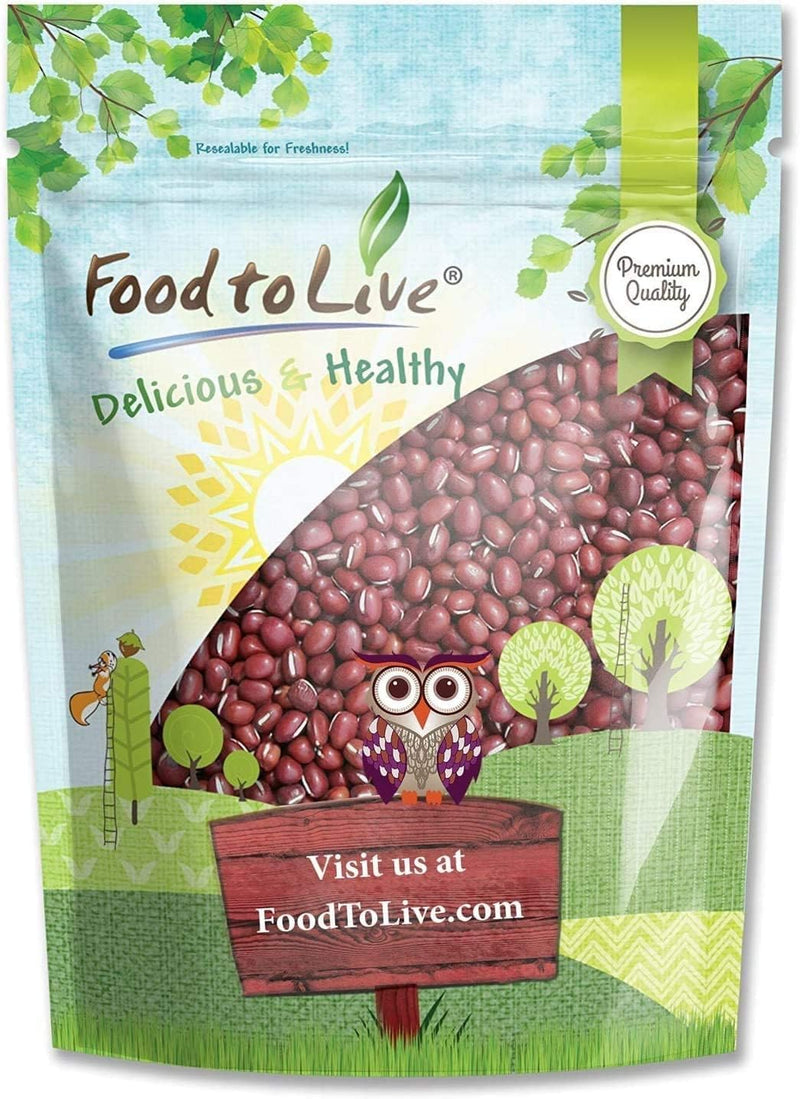 Food to Live - Adzuki Beans, 3 Pounds Whole Dried Azuki Beans (Red Mung Beans), Raw, Vegan, Kosher, Sproutable, Bulk. Rich in Minerals, Dietary Fiber and Protein.