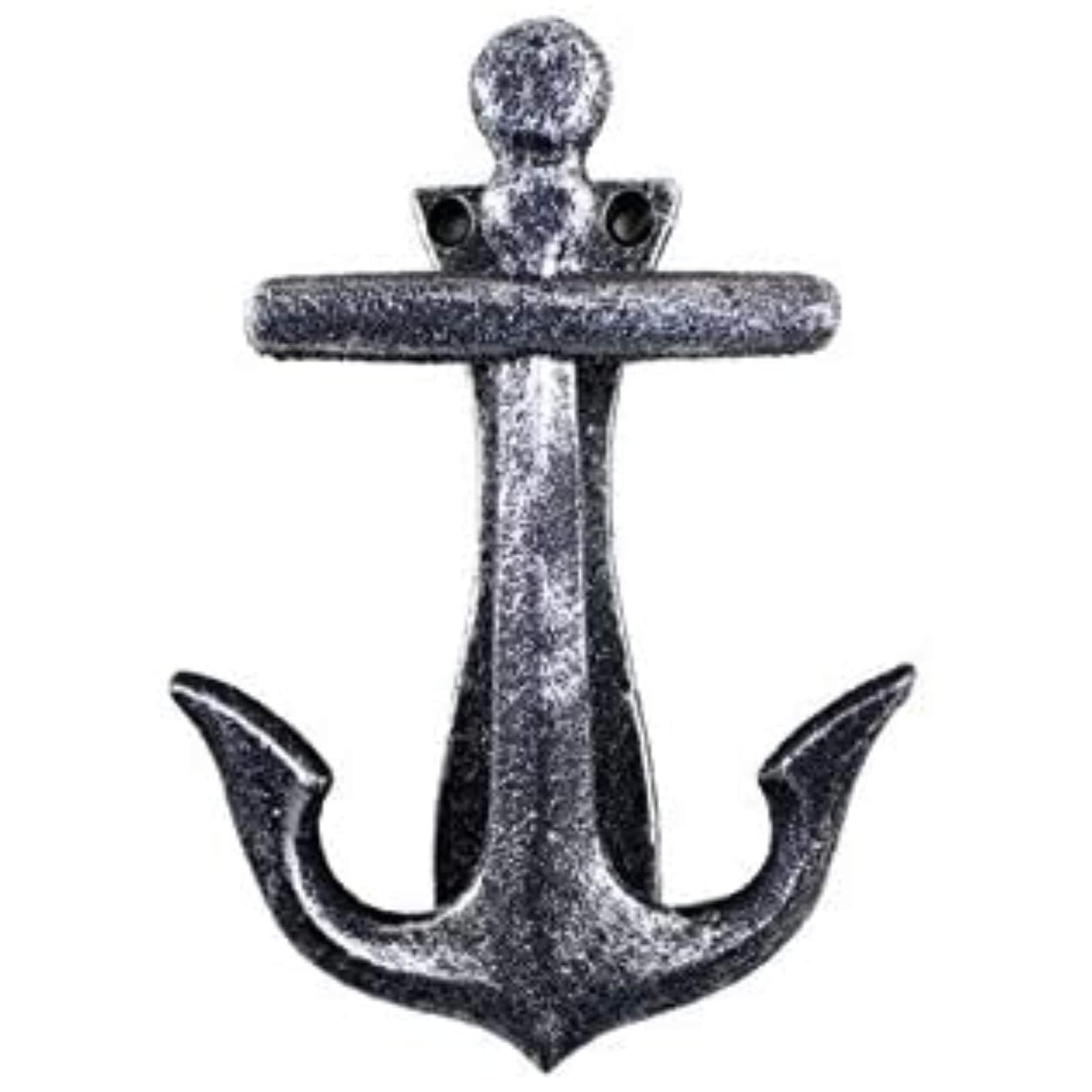 Handcrafted Nautical Decor Antique Silver Cast Iron Decorative Anchor Door Knocker 6" - Antique Anchor - N