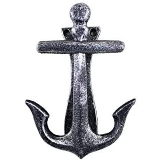 Handcrafted Nautical Decor Antique Silver Cast Iron Decorative Anchor Door Knocker 6" - Antique Anchor - N
