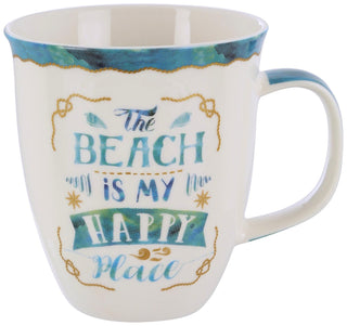 Cape Shore Harbor Coffee Tea Mug Cup, Beach Is My Happy Place Gifts for Birthday Christmas, 15 Oz