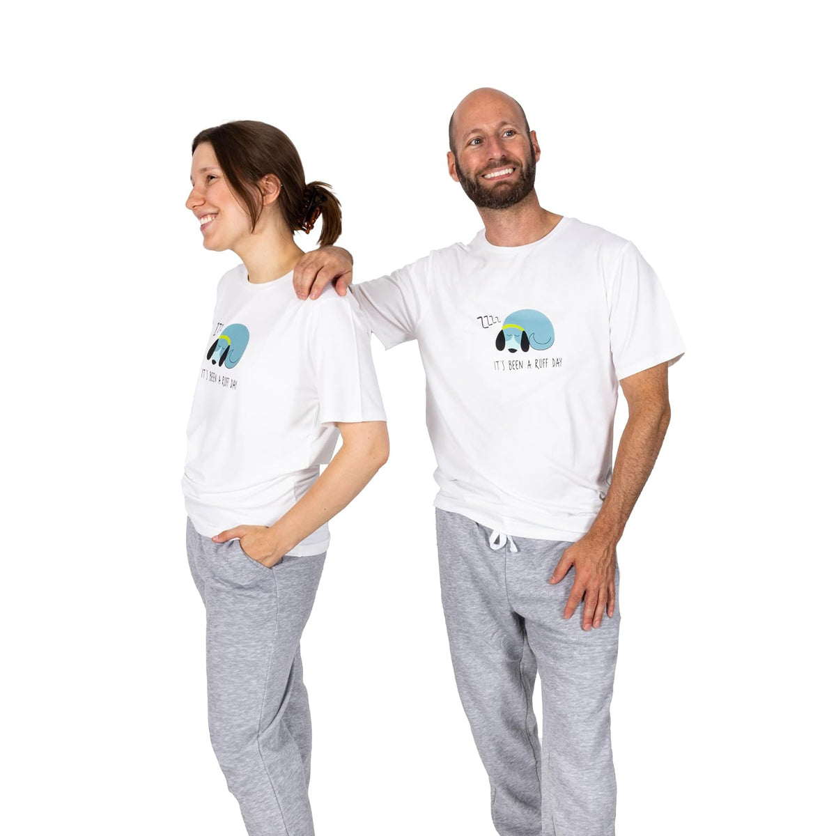 Pavilion Gift Company Shirt, White, Blue, Green, It's Been a Ruff Day – Medium -
