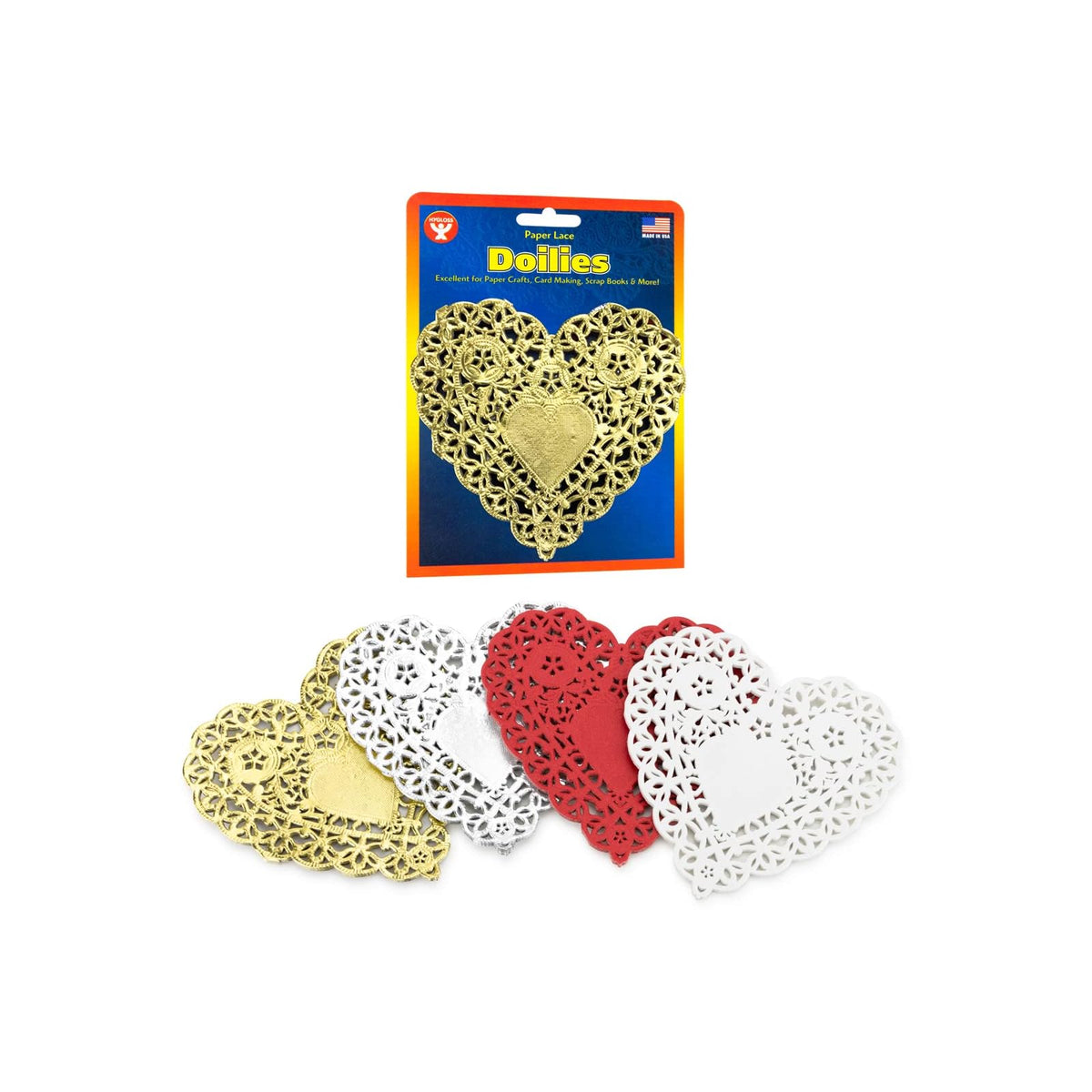 Hygloss Decorative Cutout, 4 Inch, Gold, Silver, White and Red
