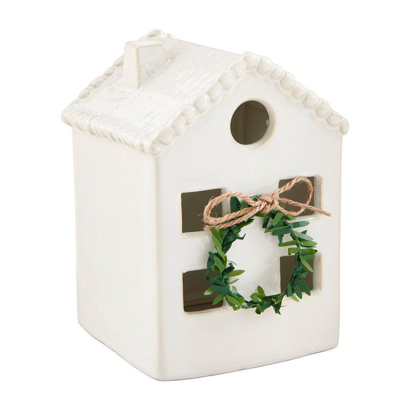 Mud Pie White Christmas House Sitter, 8 1/4&quot; x 4 1/2&quot;, Small