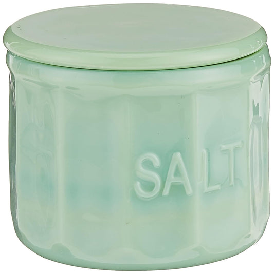 Tablecraft HJSC10 Salt Cellar with Lid, 3.75" x 3.75" x 3.125", Green