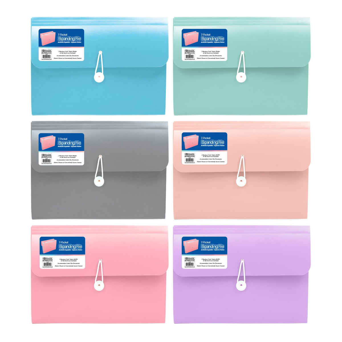 BAZIC PRODUCTS File Folder, A4/Letter, Assorted Pastel