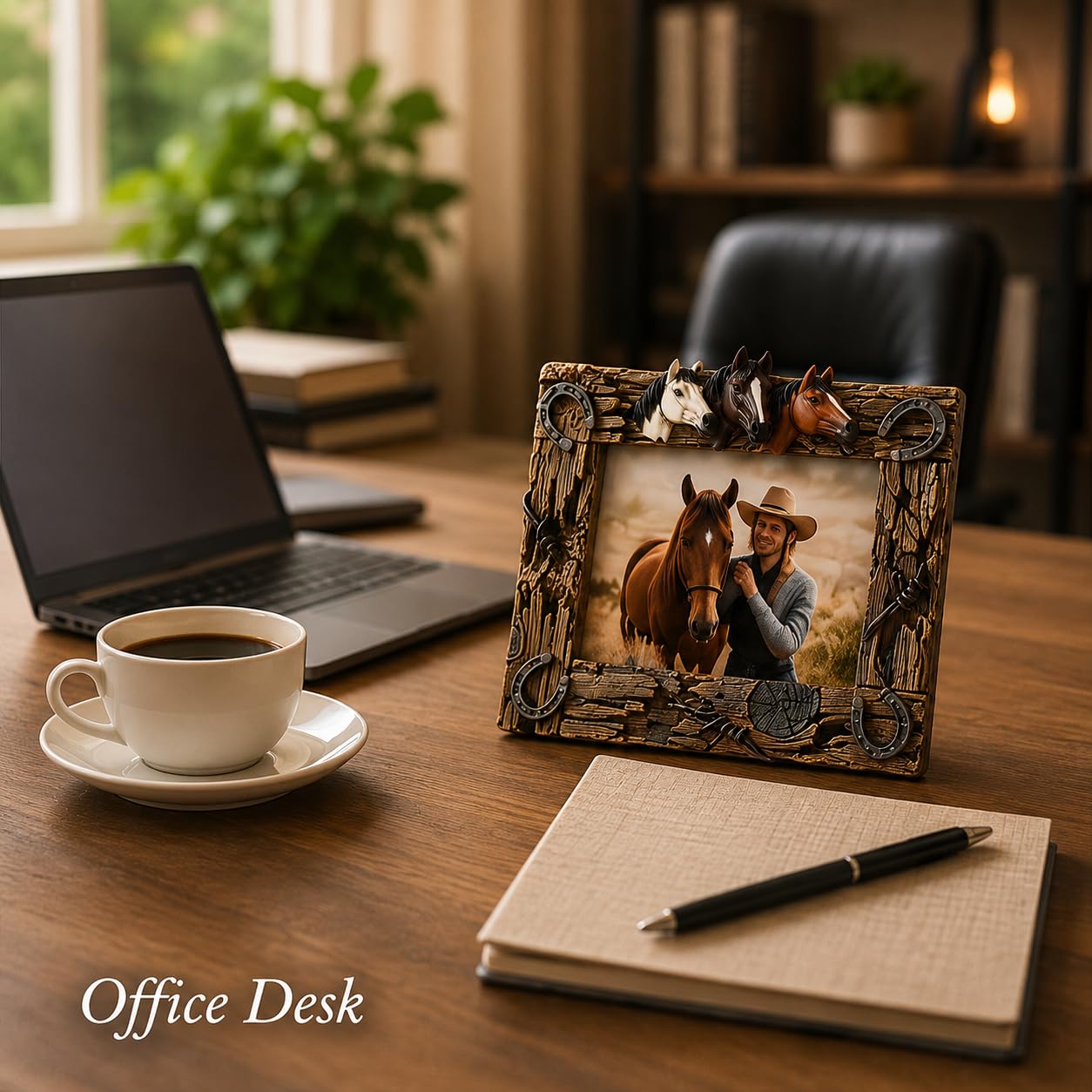 Comfy Hour 10.7 Inch Horse Picture Frame, Western Photo Frame