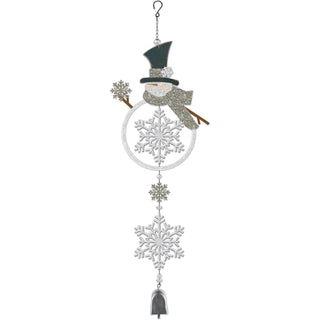 Sunset Vista Designs Hanging Ornament, 26" Long, Silver Snowflake Snowman