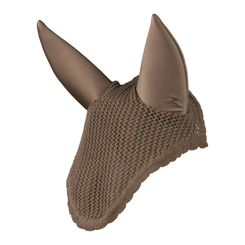 HORZE Marquess Noise Cancelling Crochet-Pattern Horse Ear Net - Walnut - Horse