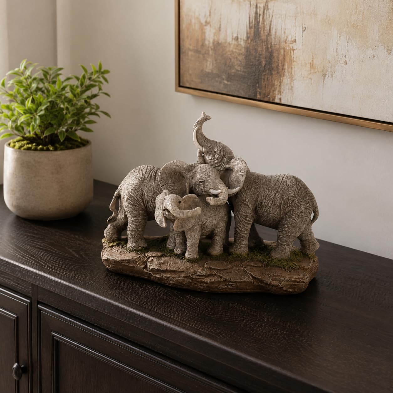 Comfy Hour 9.2 Inch Elephant Statue, Family Decor, Set of 1