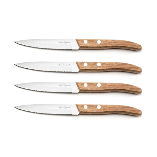 Lou Laguiole Forest Knife Set, Stainless Steel, Bois Nature, 22 x 13 x 2 cm