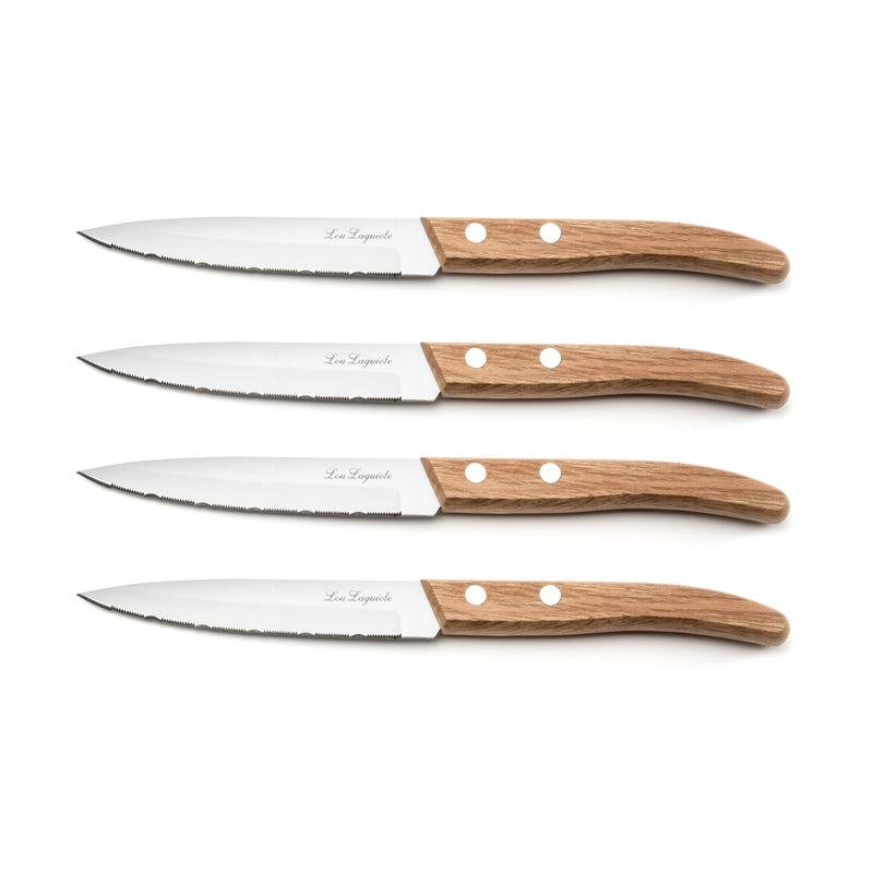 Lou Laguiole Forest Knife Set, Stainless Steel, Bois Nature, 22 x 13 x 2 cm