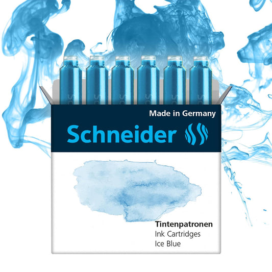 Rediform Schneider INK CARTRIDGE PASTEL, 6 CARTRIDGES/BOX, ICE BLUE (166130)
