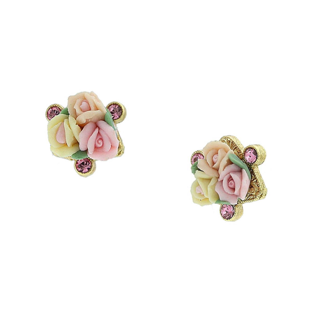 1928 Jewelry Company Earring, 0.58" L X 0.55" W, Pink