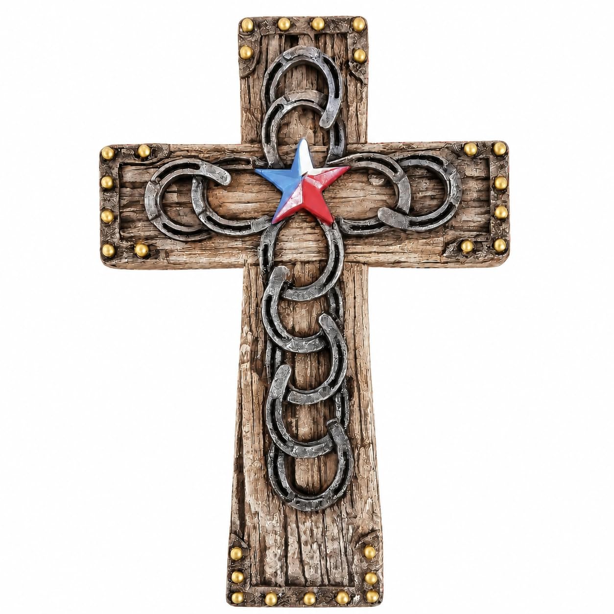 Comfy Hour 9.7 Inch Western Cross Wall Decor, Horseshoe Cross, 1 Piece