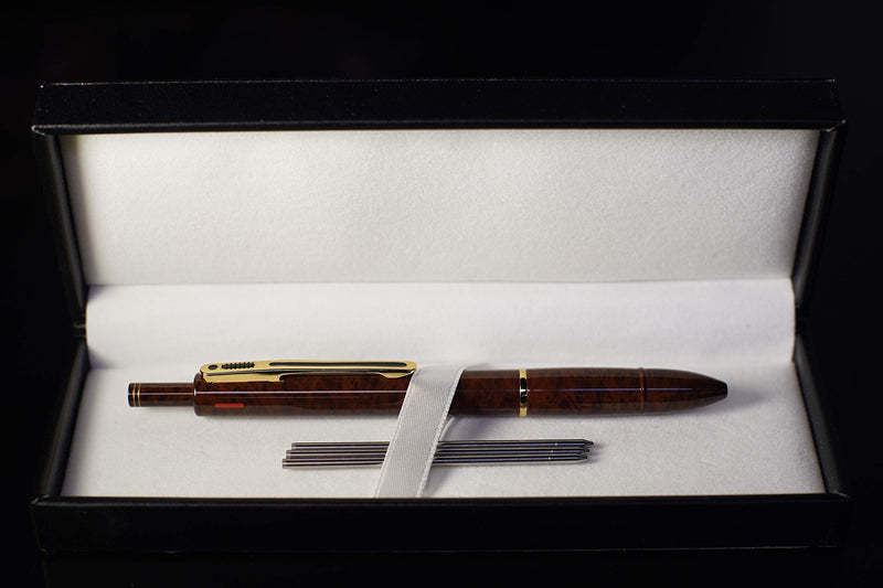 Yasutomo Quad Point Tortoise Pen Set with TP2035 Tortoise pen and 3 additional quad pen refills