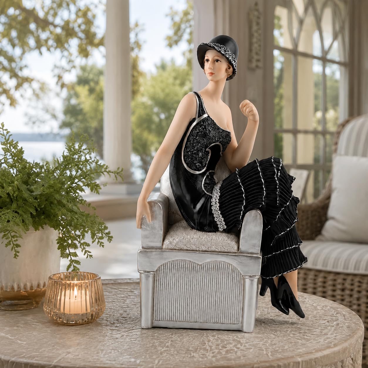 Comfy Hour 10 Inch Victorian Figurine, Vintage Lady Statuette
