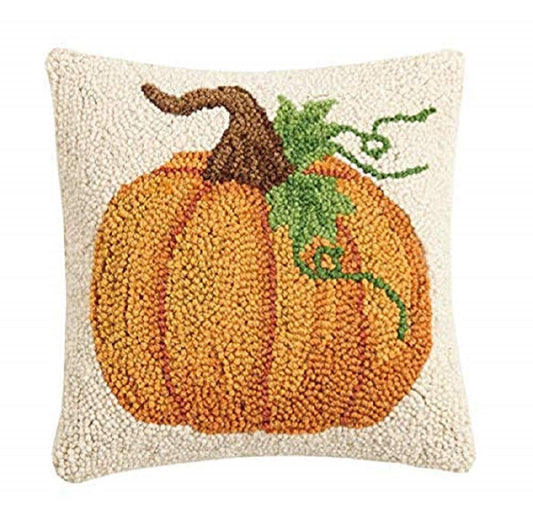 Peking Handicraft 31JES1576C10SQ Pumpkin Holiday Hook Pillow, 10-inch Square