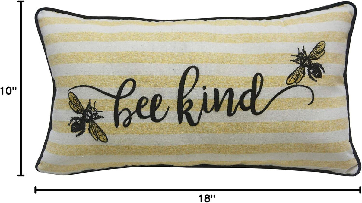 Comfy Hour Spring Is Here Collection 18"x10" Bees Accent Pillow Sofa Throw Pillow Cushion, Polyester