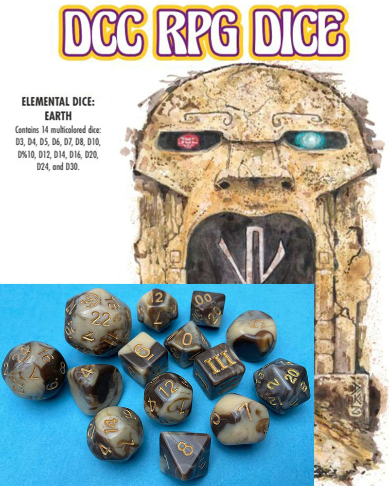 Goodman Games DCC RPG Dice Set Elemental Dice: Earth