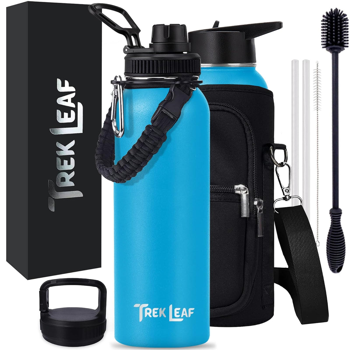 Trek Leaf Bottle, 40 Ounces, Ocean Blue