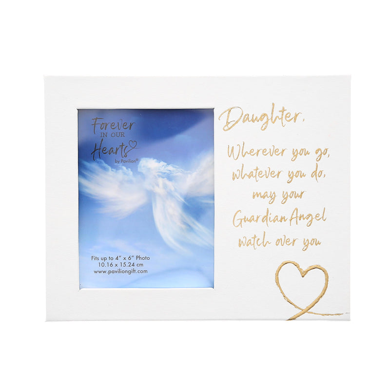 Pavilion - Daughter May Your Guardian Angel Watch Over You - Car Visor Accessories 4&quot; x 6&quot; Picture Frame For Car Memorial In Memory Bereavement Loss Of Loved One Travel Gift Drive Safe From Parents