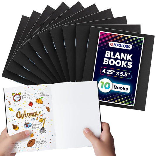 Hygloss Blank Book, 4.25 x 5.5-Inch, Black