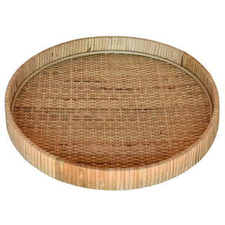 HomArt 5219-0 Cayman Large Tray, 13.50-inch Diameter, Natural, Rattan