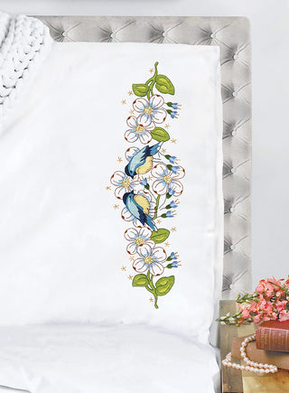 Design Works Crafts Pillowcase, Standard, Blue Birds