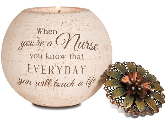 Pavilion Gift Company 19003 Light Your Way Terra Cotta Candle Holder Nurse 4-Inch