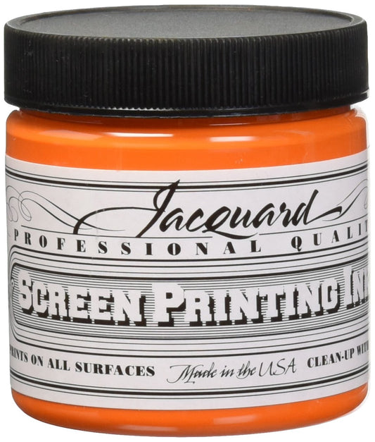 Jacquard Professional Screen Print Ink, Water-Soluable, 4oz Jar, Orange (103)