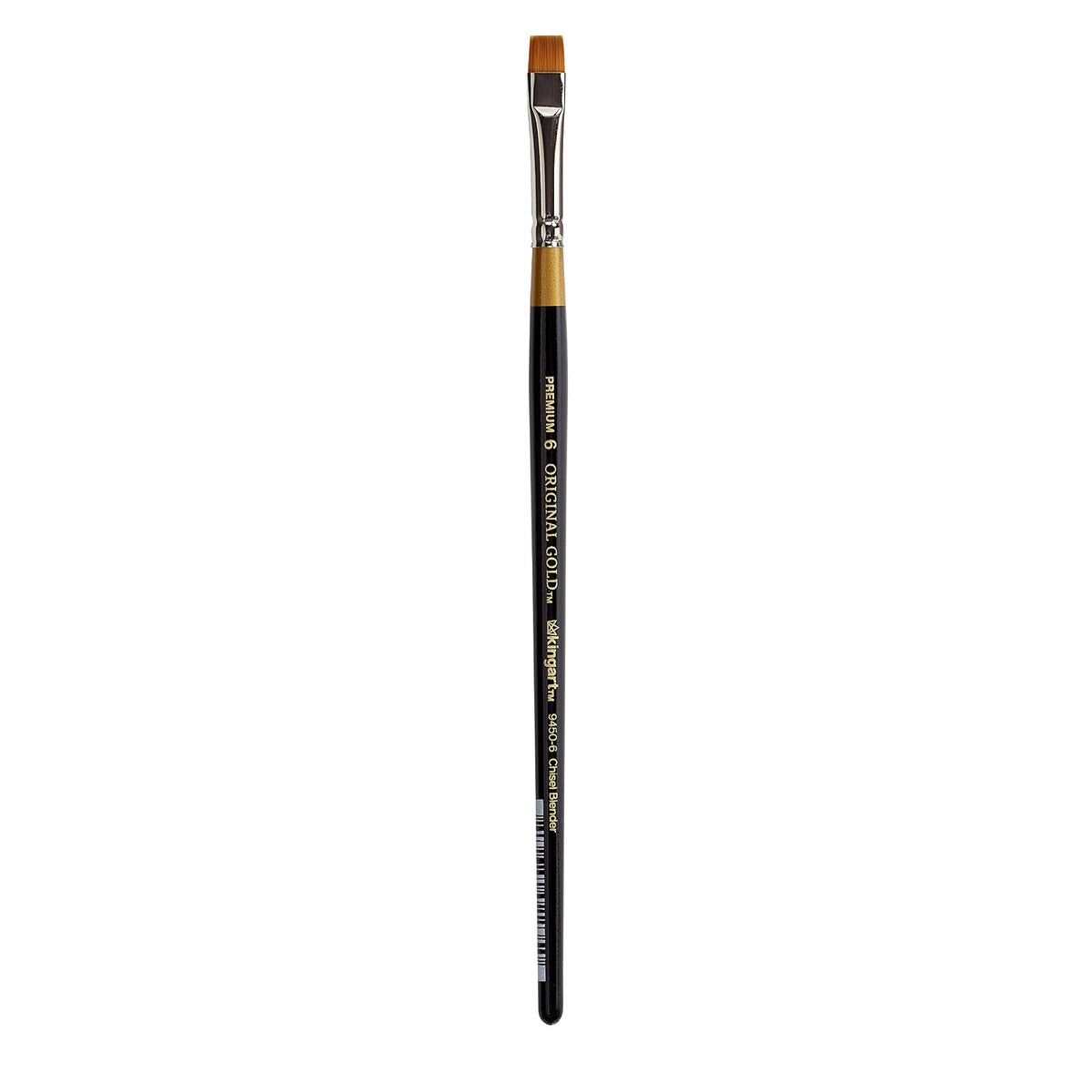 KingArt Original Gold 9450 Series , Premium Artist Brush, Golden TAKLON Chisel Blender-Size: 6, 6