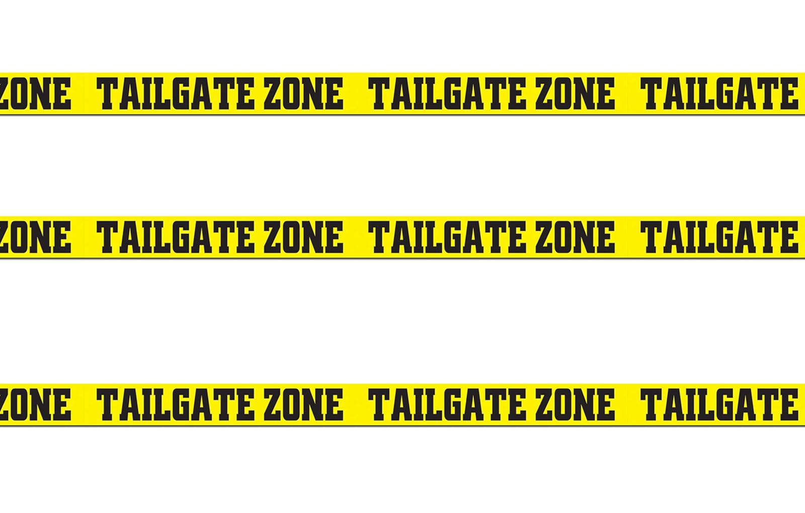 Beistle 3 Piece Plastic Tailgate Zone Streamers for Sports Theme Football Game Day Party Decorations, 3" x 20', Black/Yellow