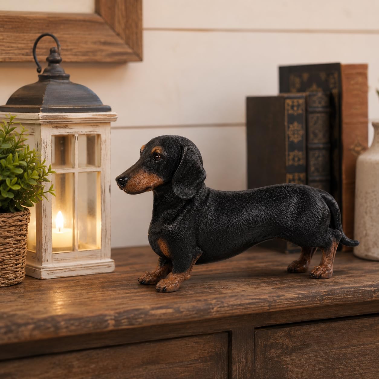 Comfy Hour 7 Inch Dachshund Statue, Realistic Dog Figurine