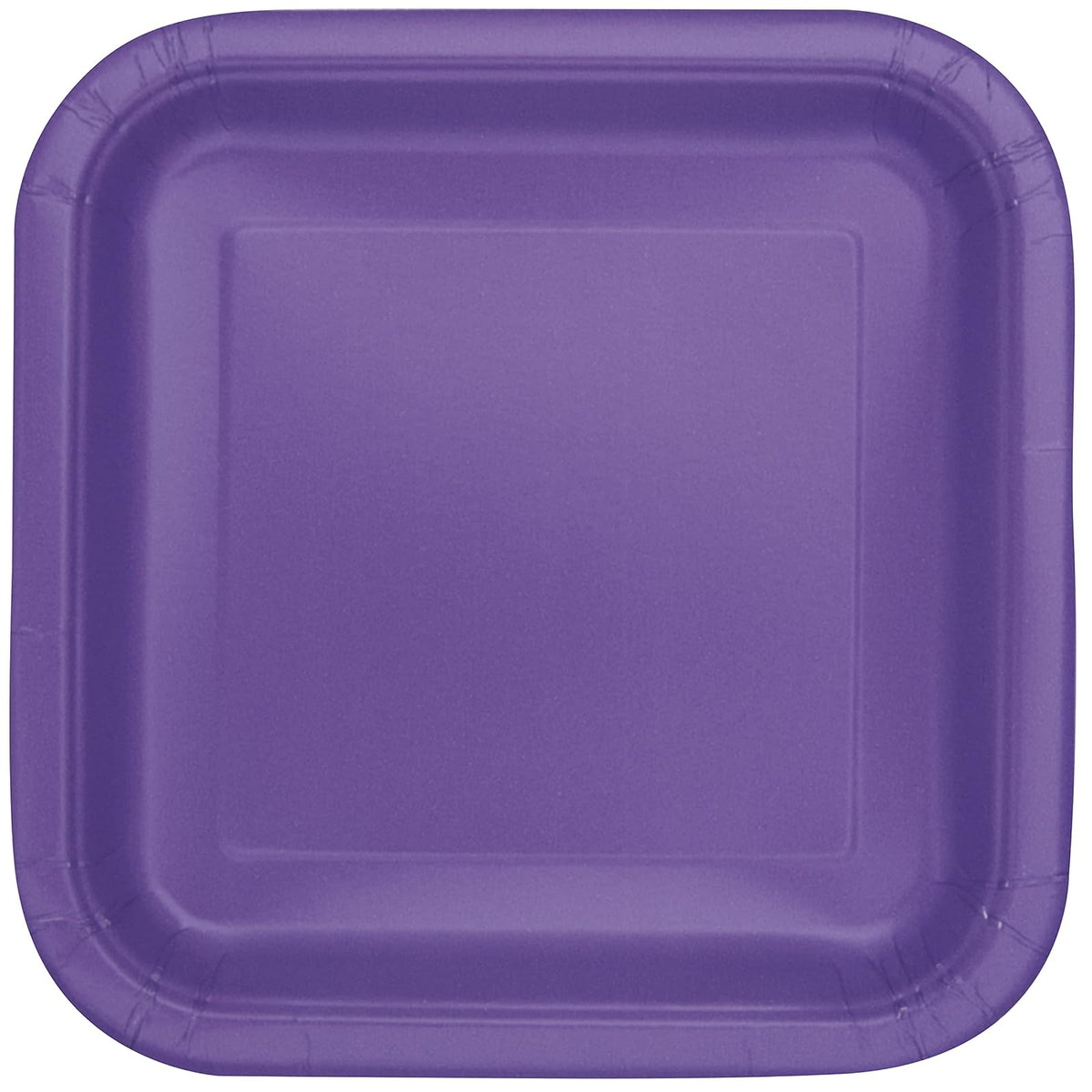 Unique Industries Unique 46979 Square Paper Plates-23 cm-Neon Purple-Pack of 14