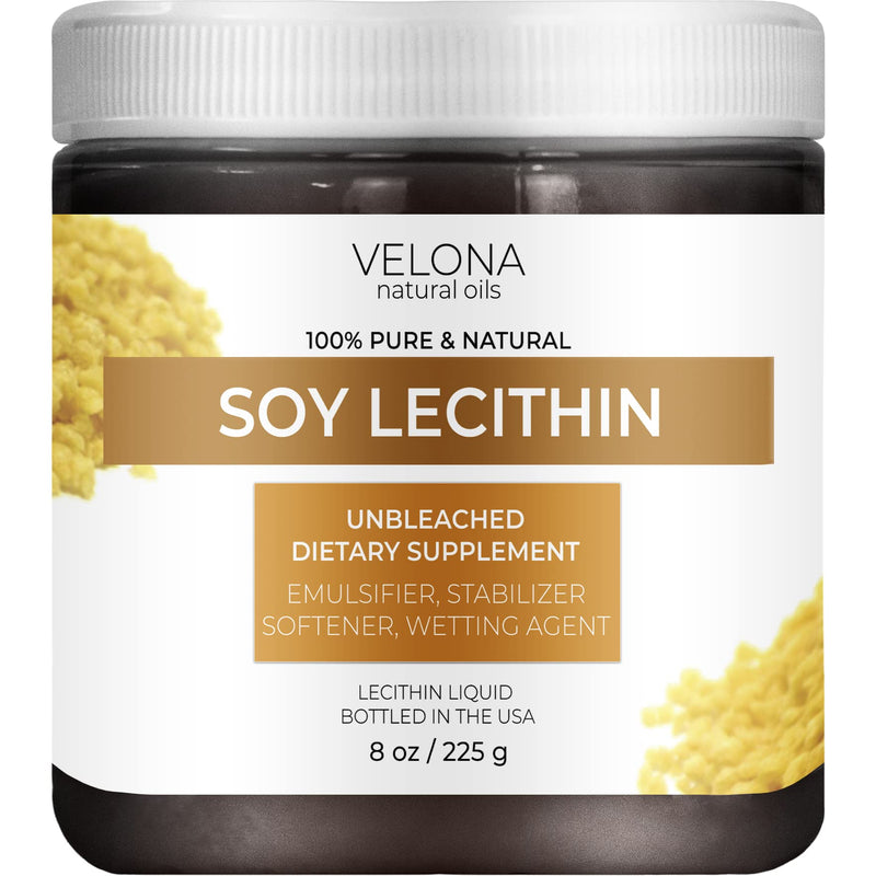 velona Pure Liquid Soy Lecithin 8 oz | Food Grade | Unbleached| Emulsifier, Stabilizer, Softener, Smoother, Wetting Agent | Use Today - Enjoy Results