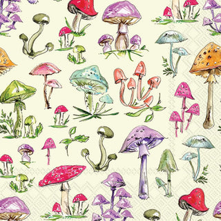 Boston International IHR Ideal Home Range 3-Ply Paper Napkins Rosanne Beck Collections, 20-Count Cocktail Size, Mushrooms