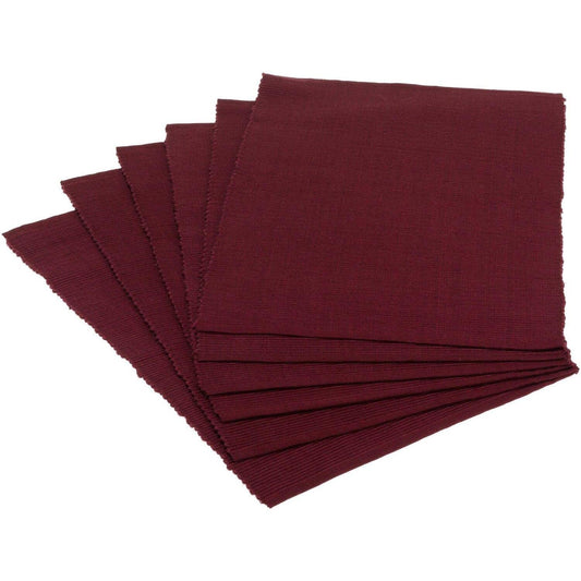 DII Design Basic Everyday Ribbed Tabletop Collection 100% Cotton, Placemat Set, 13x19, BlackBerry, 6 Pieces