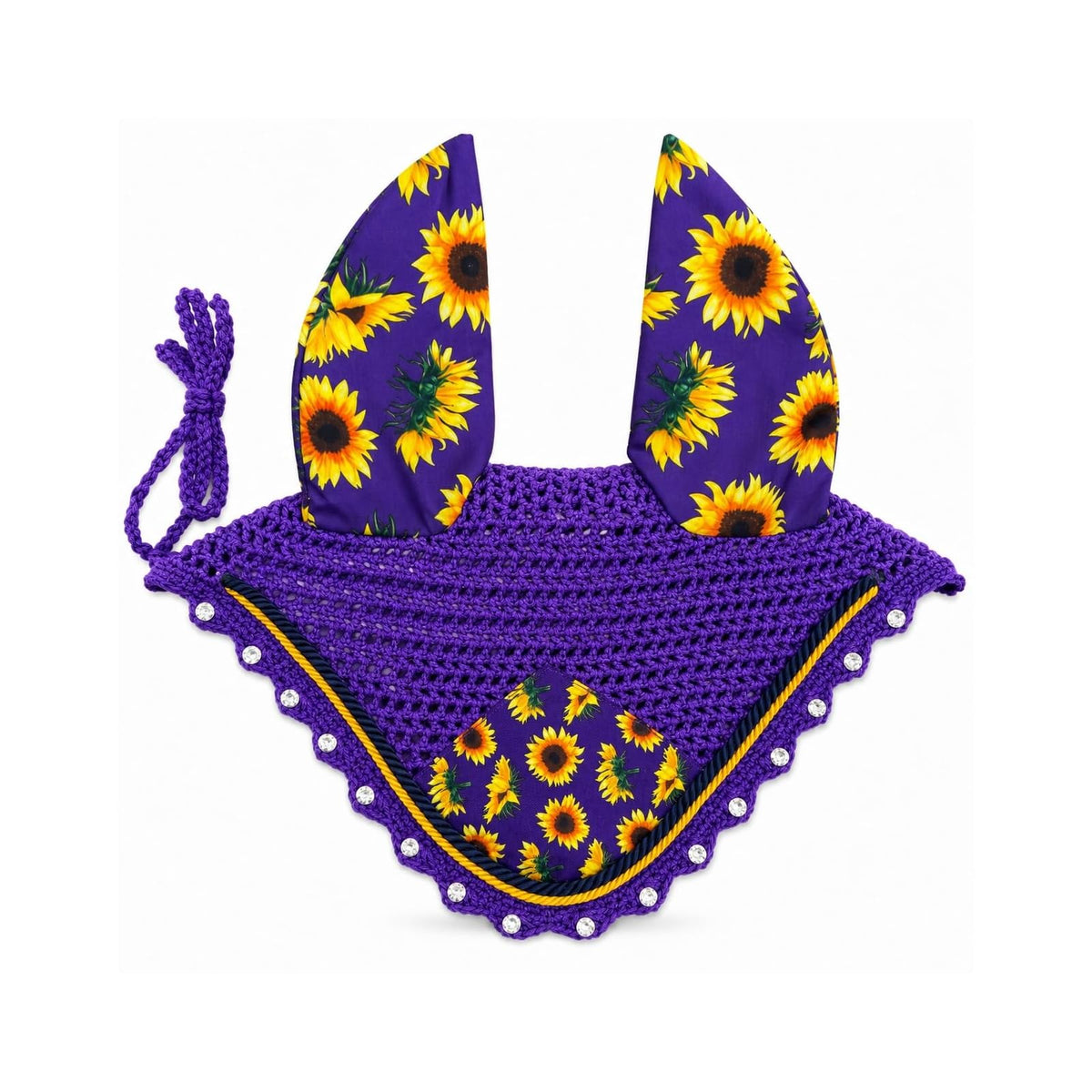 Zainee Sports Pet Pest Control, HORSE / FULL, PURPLE- SUNFLOWER