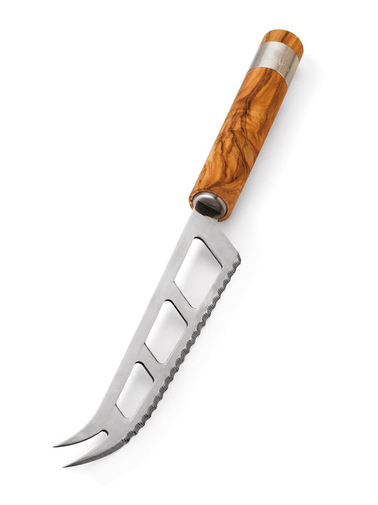 Browne & Co Berard Acero Olive Wood Serrated Cheese Knife With Stainless Steel Blade