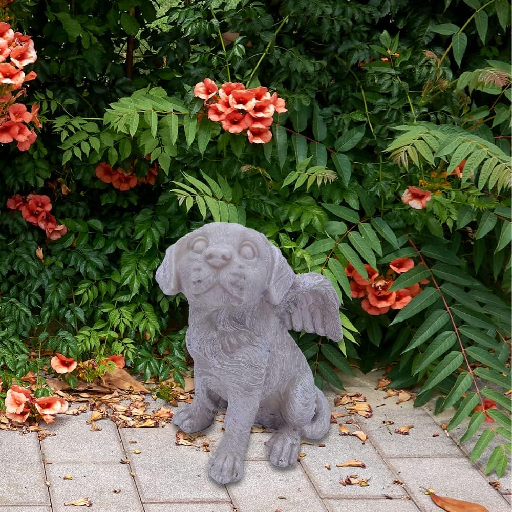 Comfy Hour Pet In Loving Memory Collection 7" Dog Angel Figurine - in Memory of My Best Friend Bereavement, Light Gray, Polyresin