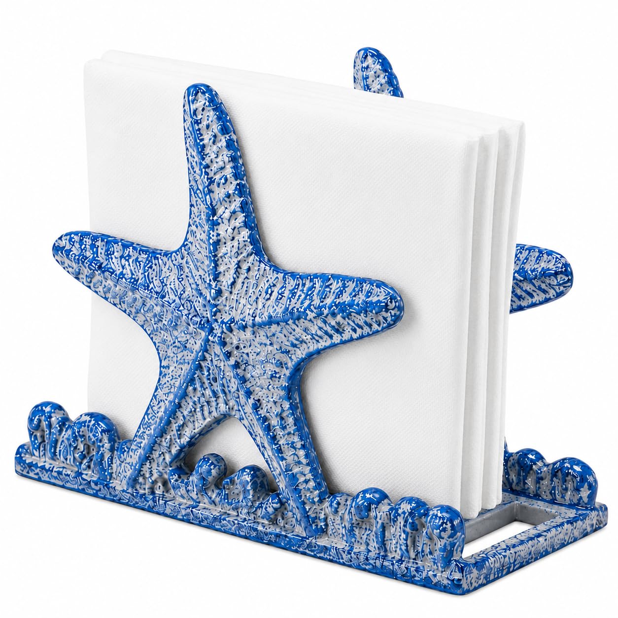 Comfy Hour 5.1 x 3.8 Inch Coastal Napkin Holder, Starfish Decor